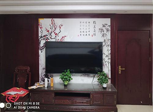 东丽中式家庭装修电视柜效果展示